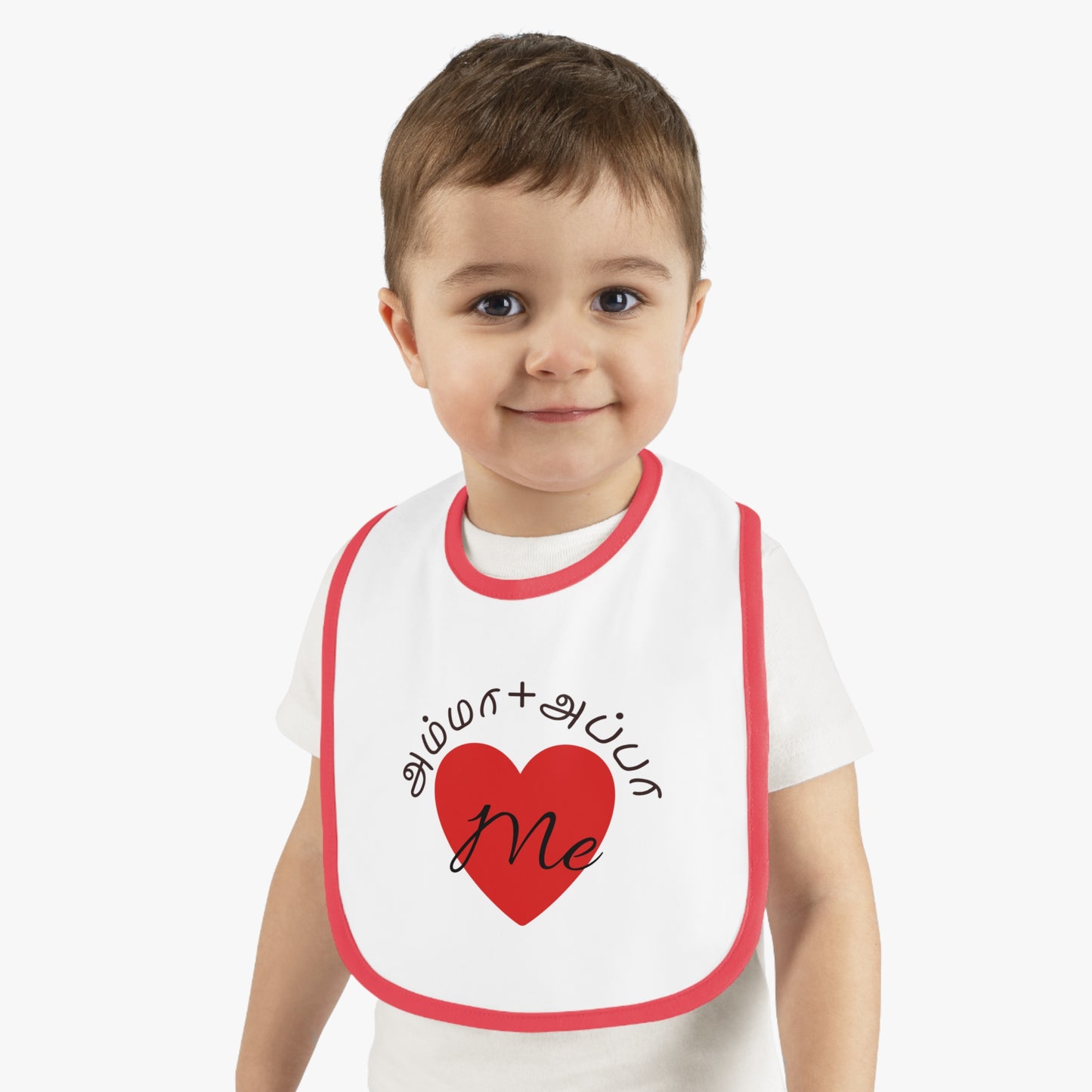 AMMA + APPA Love Me Baby Bib - Design with Bilingual Love Accent