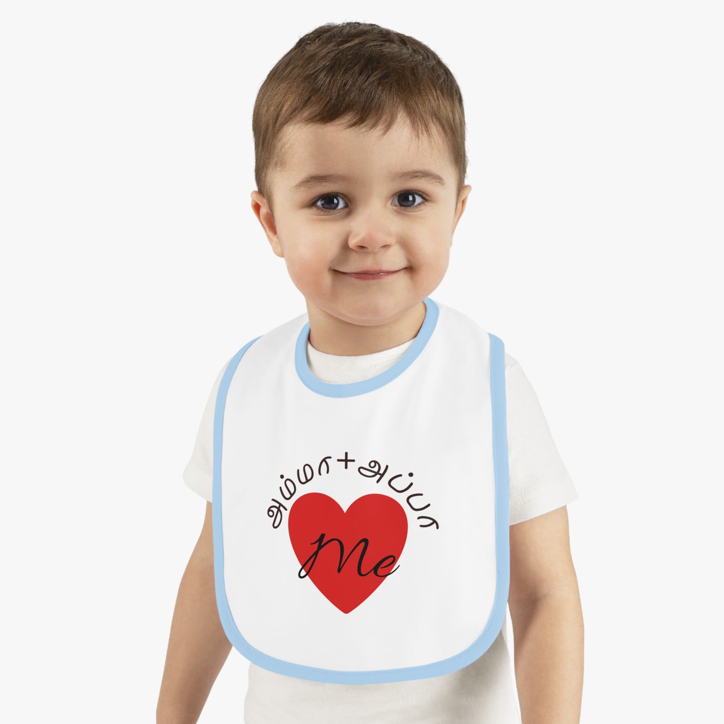 AMMA + APPA Love Me Baby Bib - Design with Bilingual Love Accent