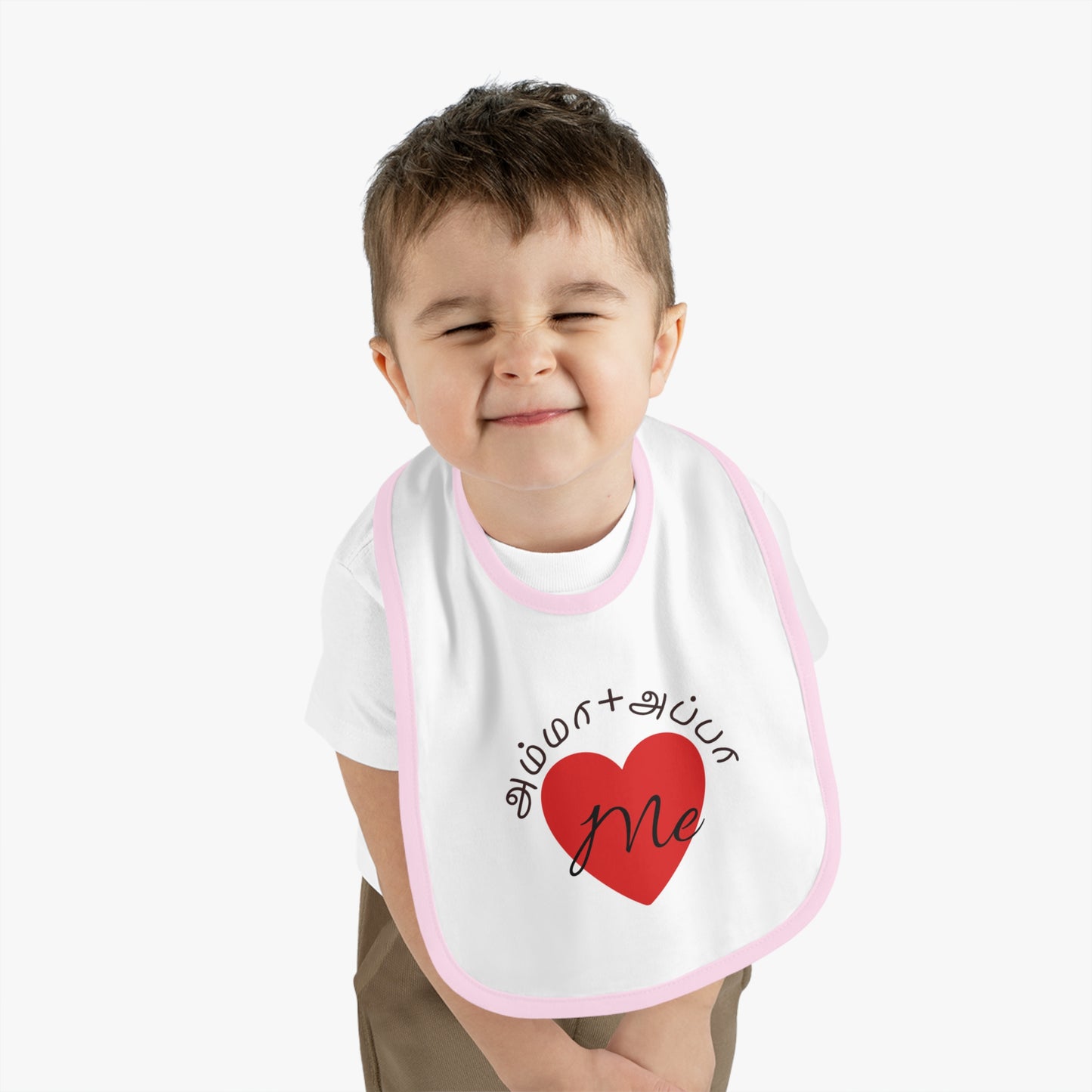 AMMA + APPA Love Me Baby Bib - Design with Bilingual Love Accent