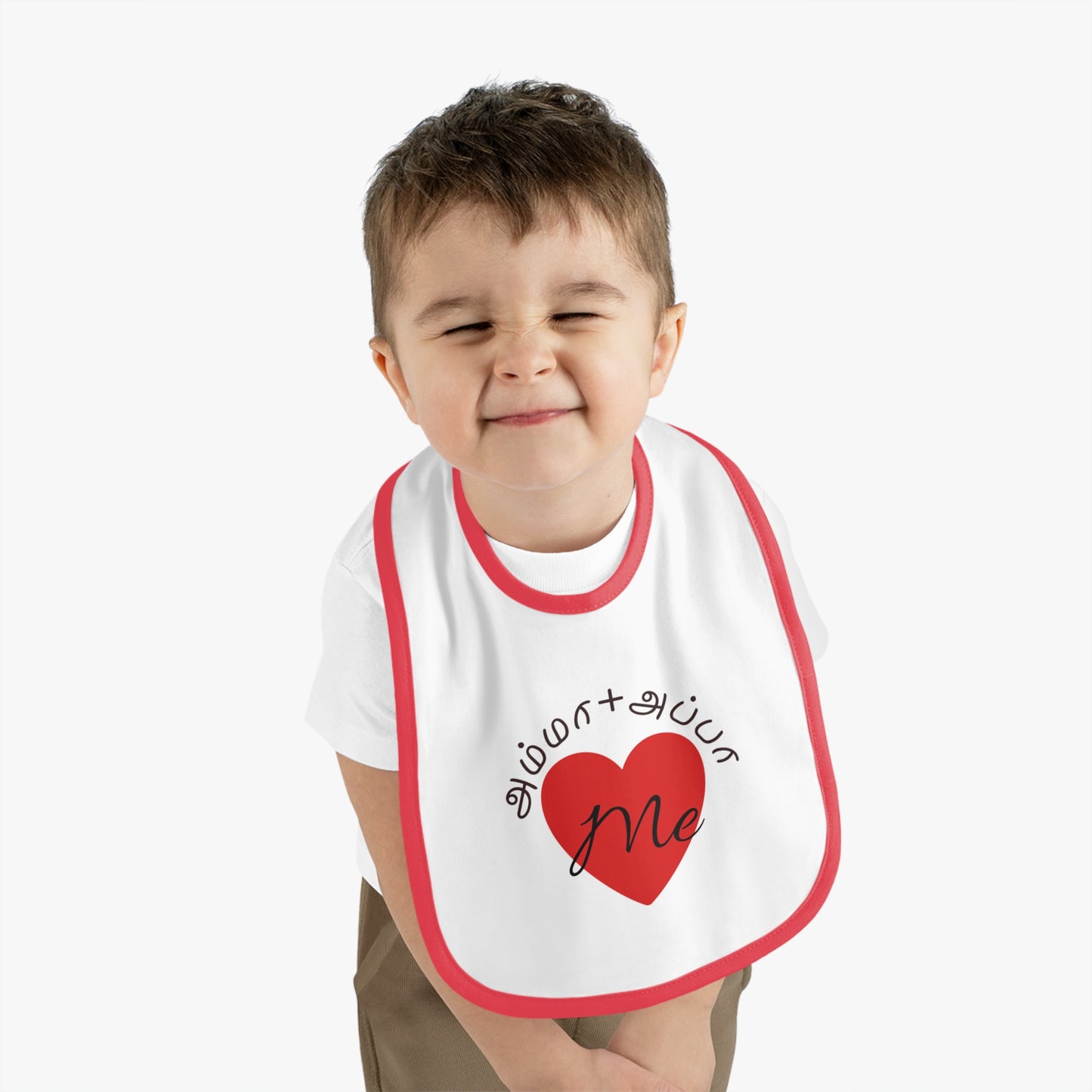 AMMA + APPA Love Me Baby Bib - Design with Bilingual Love Accent